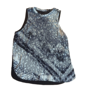 Guess Snakeskin Print Sleeveless Blouse Small